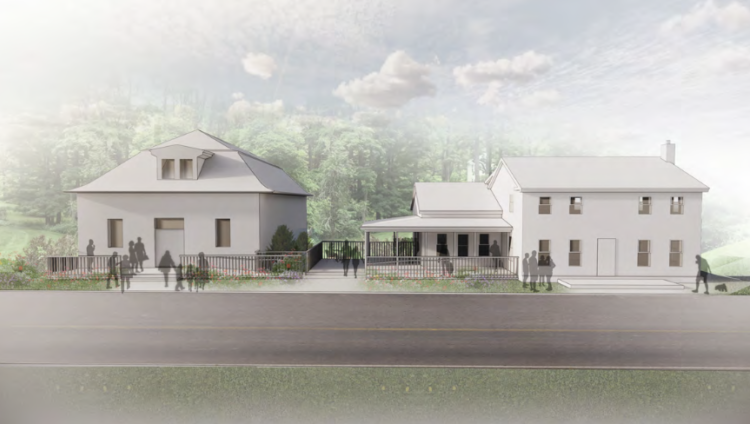 Rendering of new Ancram Center arts building by Ackert Architecture.