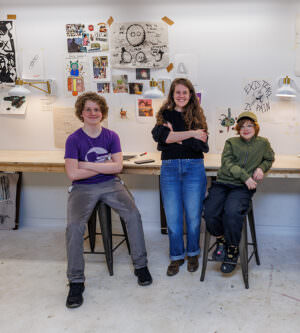 Art Club students in the Maker Space